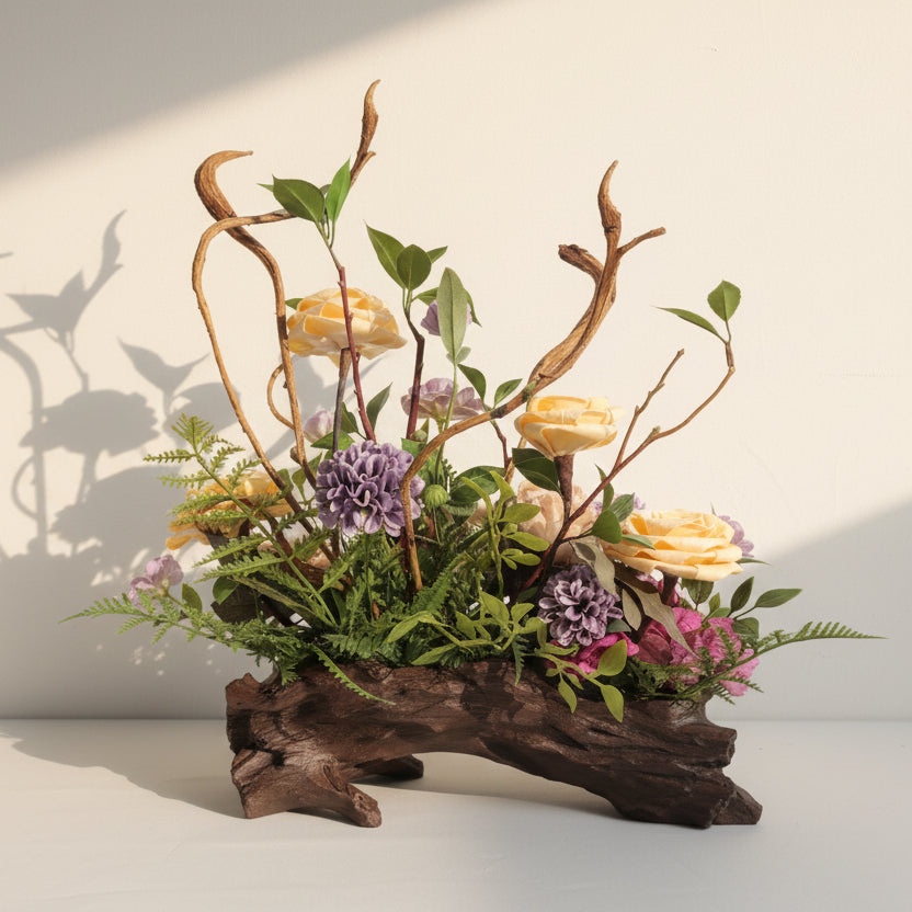 ナチュラルウッドアレンジメント~優雅に咲く和モダンフラワー~