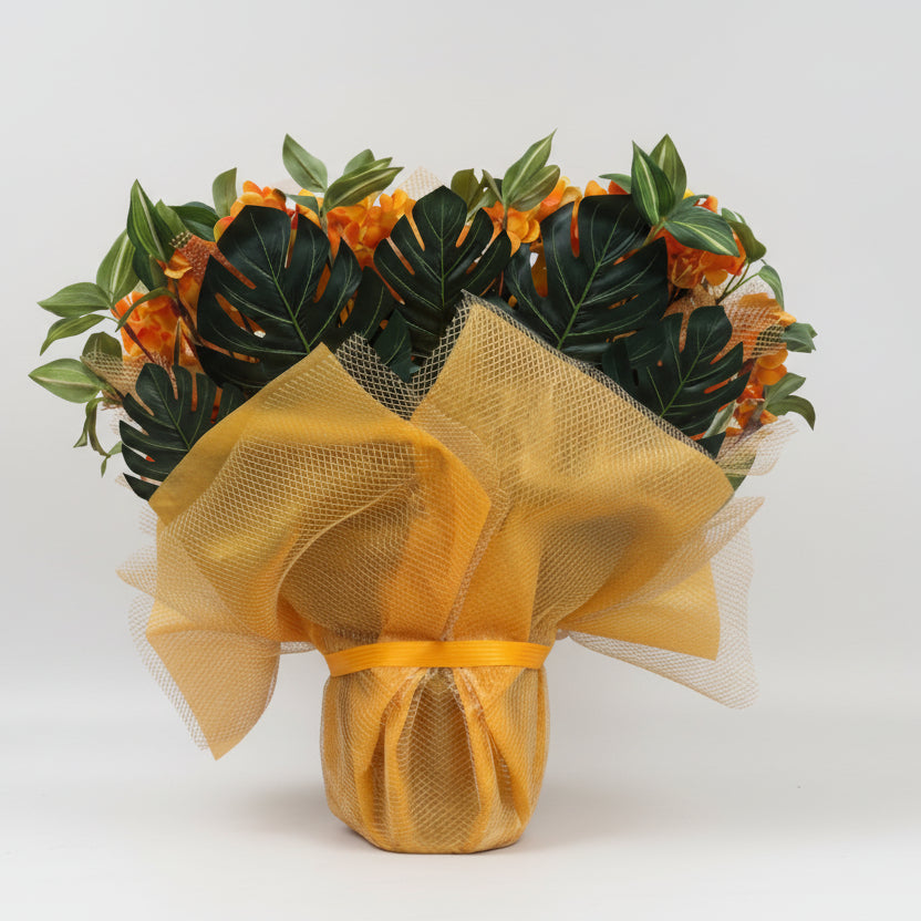 ハートシリーズ|華やかオレンジのハートフラワー