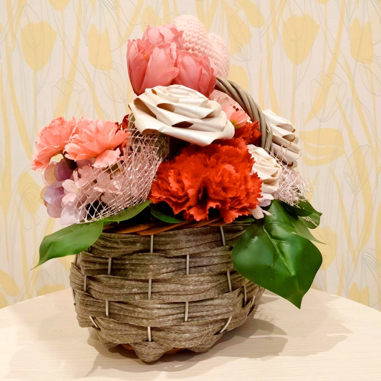 母の日 アレンジメント 愛を込めた花かご ~母の日スペシャル~