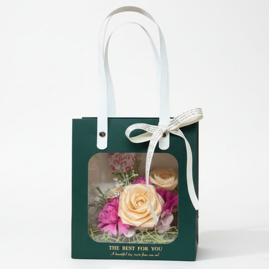 母の日ギフト｜フラワーバッグ・ダークグリーン