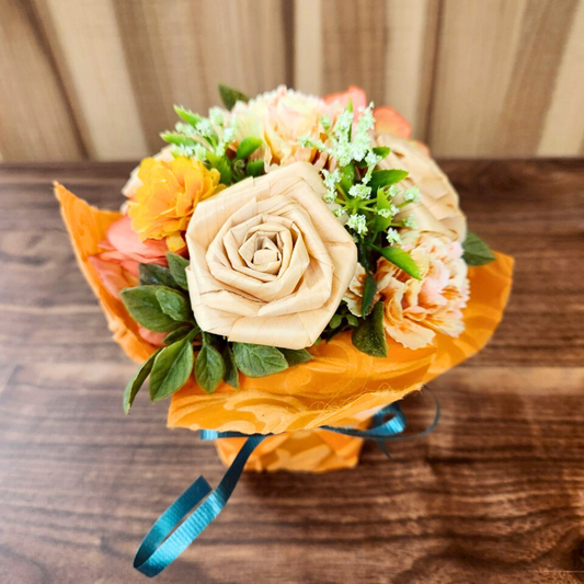 やさしさを咲かせる、ひのきの鉢花（オレンジ）