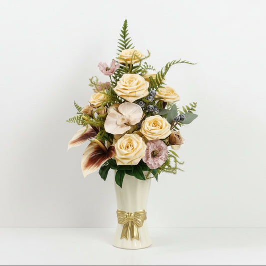 淡彩のエレガンス｜空間に寄り添うナチュラルフラワーアレンジメント