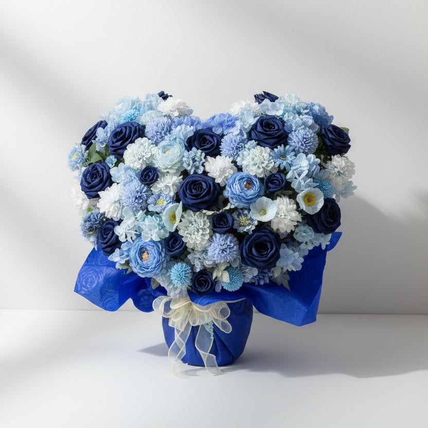 ハートシリーズ｜祝福を贈るアレンジメント・ブルー