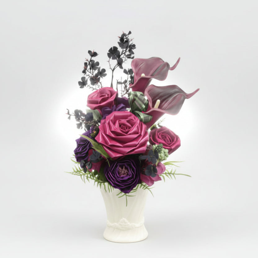 大人の極上ボルドーローズアレンジ｜高級感漂うシックフラワーギフト