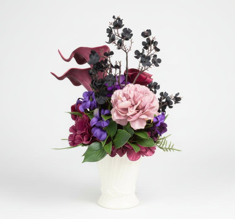 大人の極上ボルドーローズアレンジ｜高級感漂うシックフラワーギフト