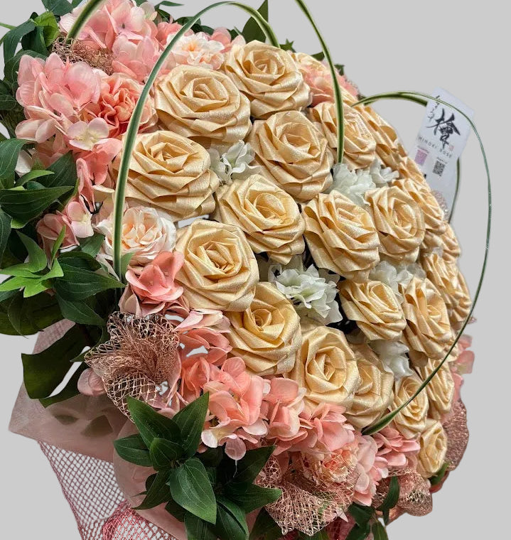 ハートシリーズ｜愛らしいアプリコットピンクのハートフラワー