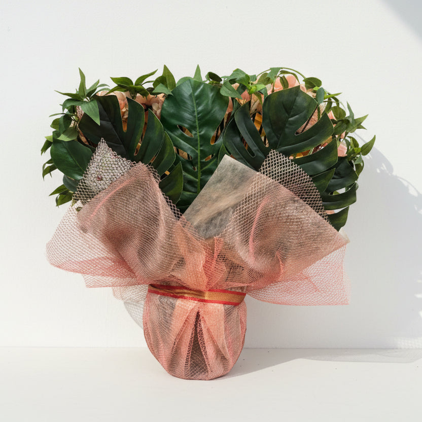 ハートシリーズ｜愛らしいアプリコットピンクのハートフラワー