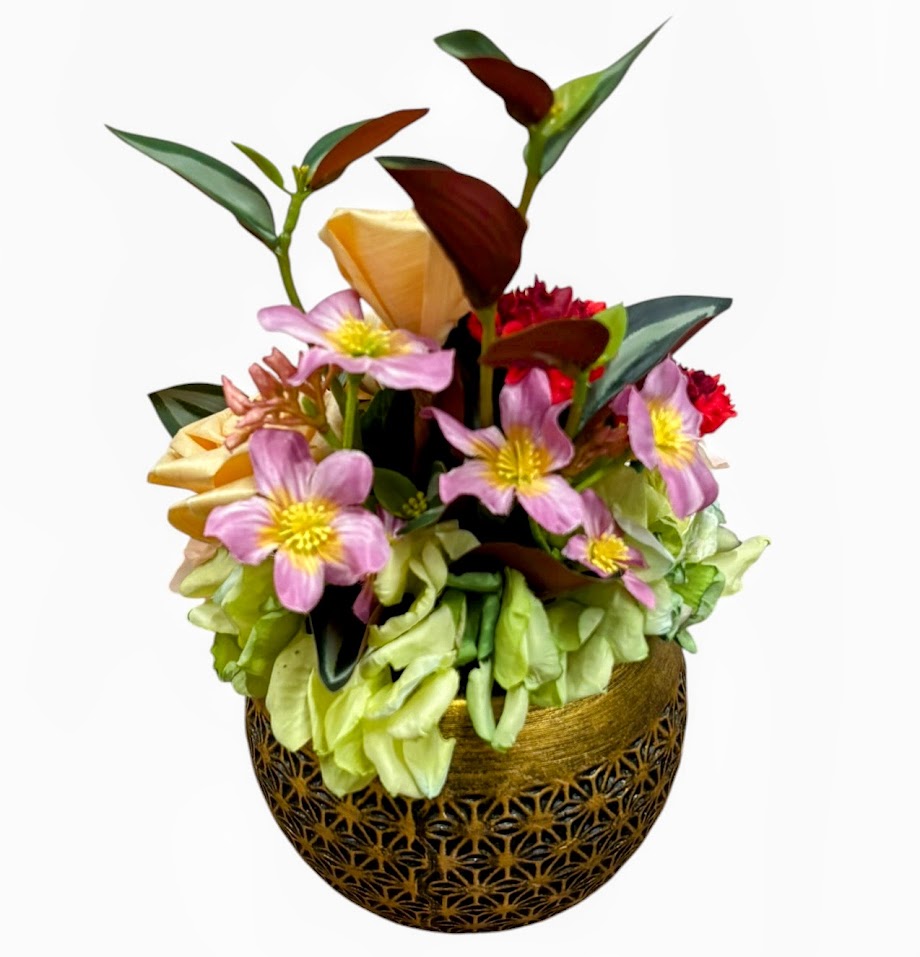 仏花・陶器アレンジ｜想いを灯す優美な祈り花