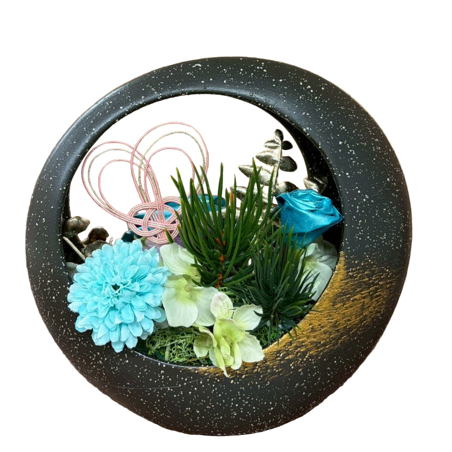 🌙静かな輝きをまとうお正月飾り 迎春アレンジ〈蒼月 -そうげつ-〉