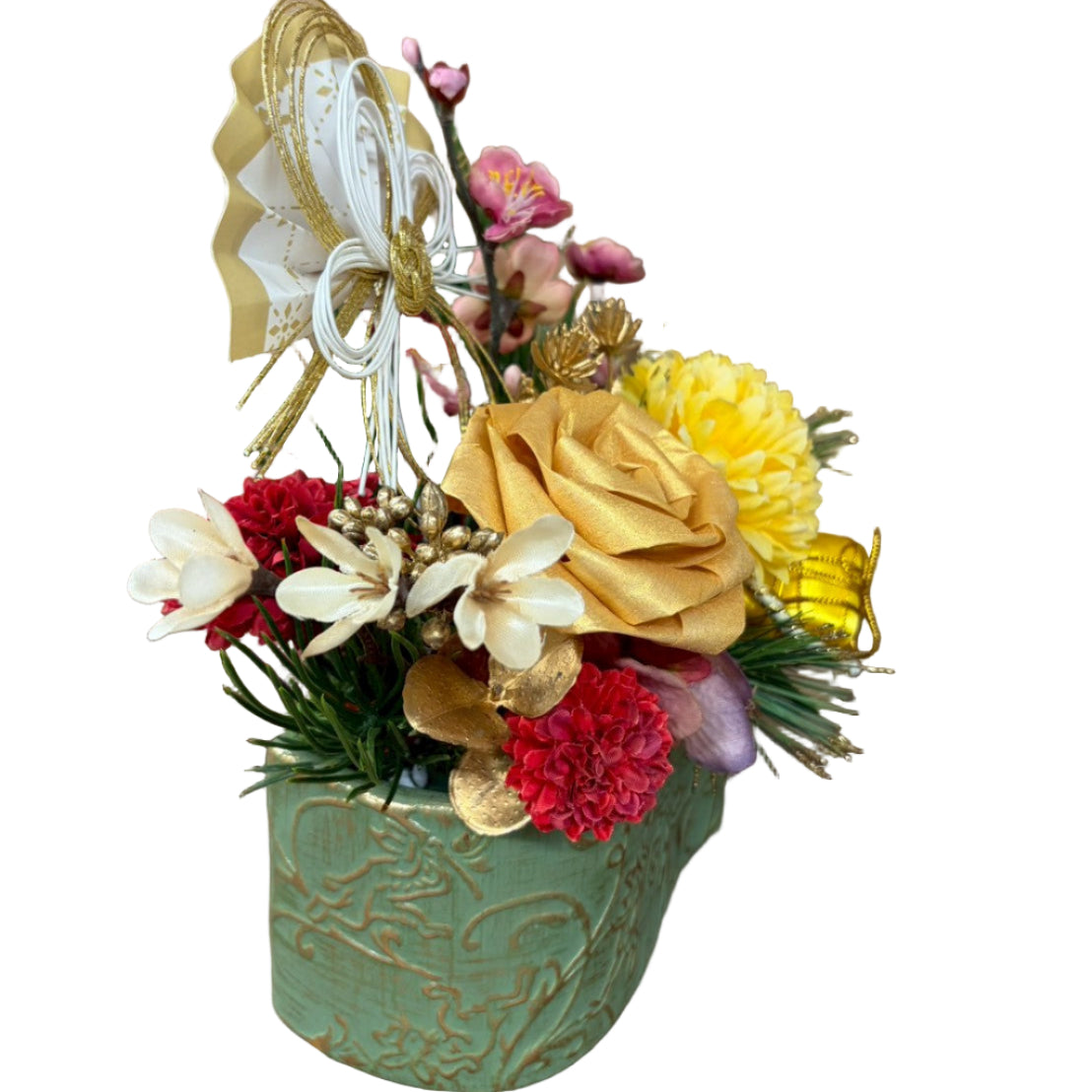 🎍華やぎと福を運ぶ迎春アレンジ お正月アレンジ〈福寿 -ふくじゅ-〉