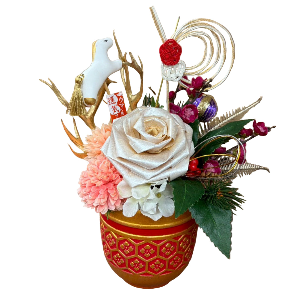 🎍新年に“力強い運気”を呼び込む お正月アレンジ〈瑞駒 -ずいく-〉