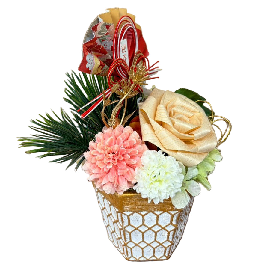 🎍可愛らしく華やぐ、迎春アレンジ お正月アレンジ〈寿咲 -ことぶき