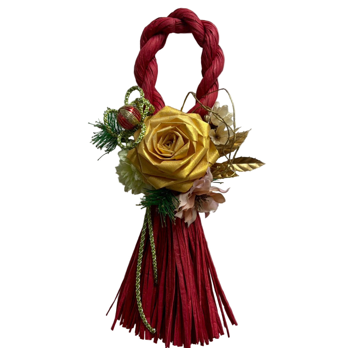 🎍黄金の華が迎える、特別な新年 しめ縄アレンジ〈寿華 -じゅか-〉